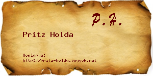 Pritz Holda névjegykártya